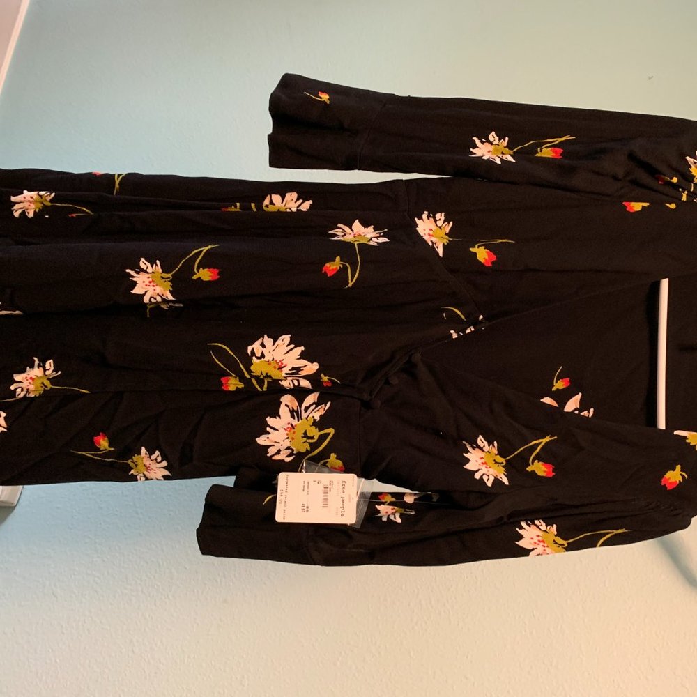 Free People Floral 3/4 Sleeve Dress